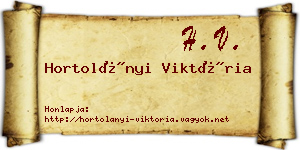 Hortolányi Viktória névjegykártya